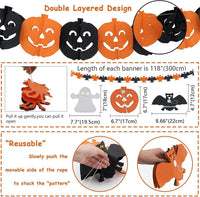 Gusgrop Halloween decorations set with Happy Halloween and Trick or Treat banners and bat garlands - view 7