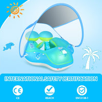 Baby Pool Float with Canopy UPF50+ - Baby Blue / Small - image 2