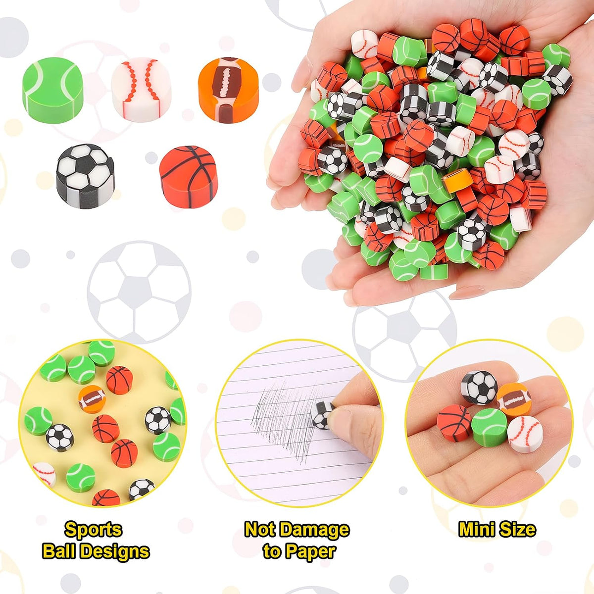 FOIMAS 300-piece mini animal erasers in assorted rubber animal shapes - view 12