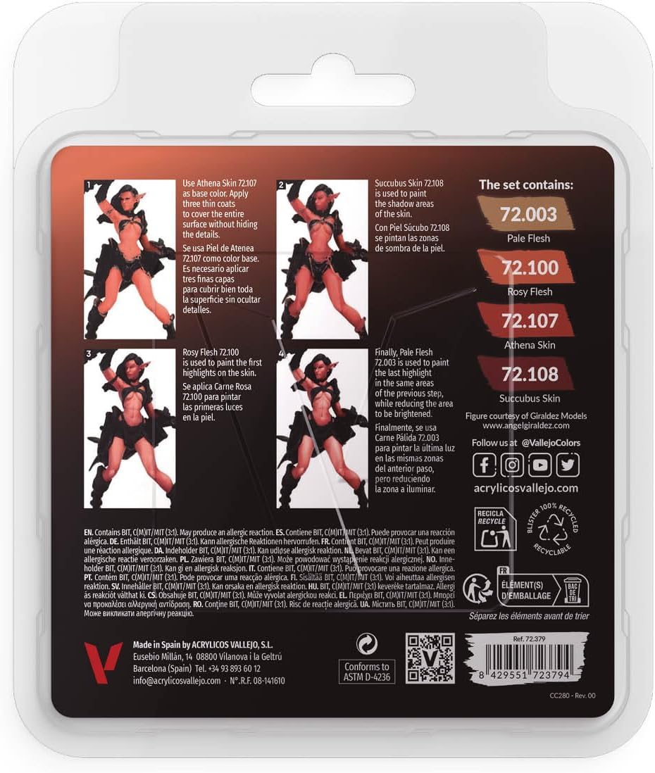 Vallejo, Game Color, 4 Bottles x 0.6 fl.oz. - Pale Skin Color Set - image 2