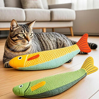 Cat Toys for Bored Indoor Adult Cats - Catnip Toys for Mental Stimulation, Interactive & Durable Kicker Toys for Solo Play, Best for Lazy Or Senior Cats (Yellow)