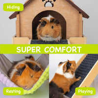 3 in 1 Enlarged Guinea Pig Hammock - Brown Roof - image 3