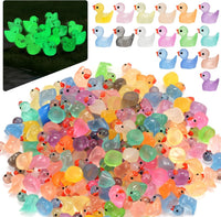 240Pcs Mini Resin Ducks, Luminous Tiny Duck Figurines Bulk