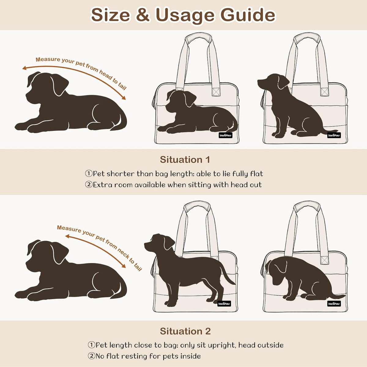 Dog Purse Carrier for Small Dogs - Khaki - image 3