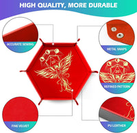 Grajar 2 Pcs Portable Folding Dice Rolling Tray Set for RPG DND Table - Dragon and Phoenix - image 2