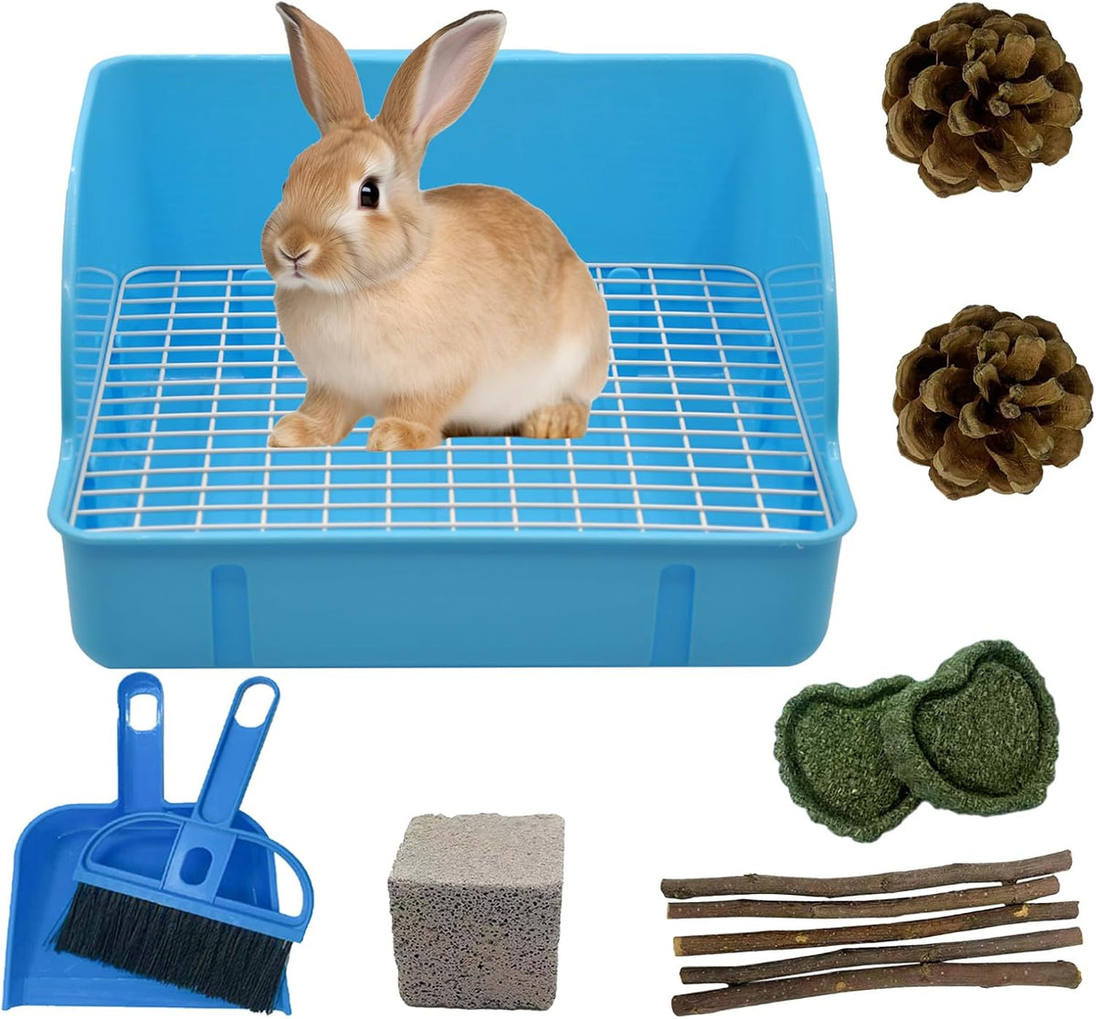 12Pcs Rabbit Litter Box for Cage - 【Blue】