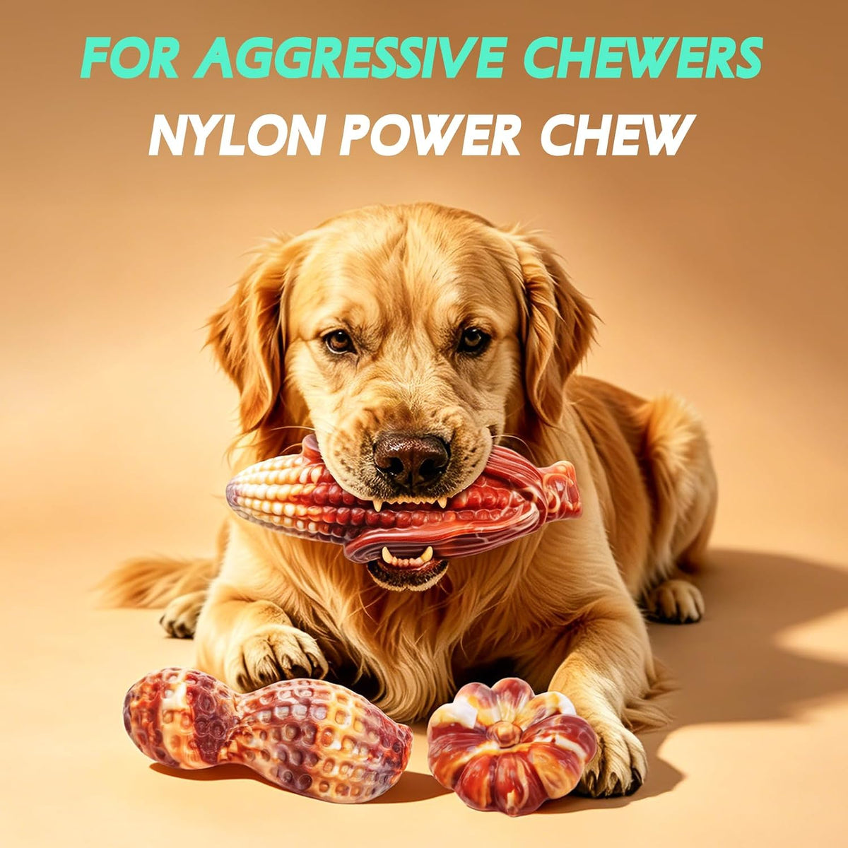Fuufome Tough Dog Chew Toys for Medium & Large Aggressive Chewers - Brown - image 2
