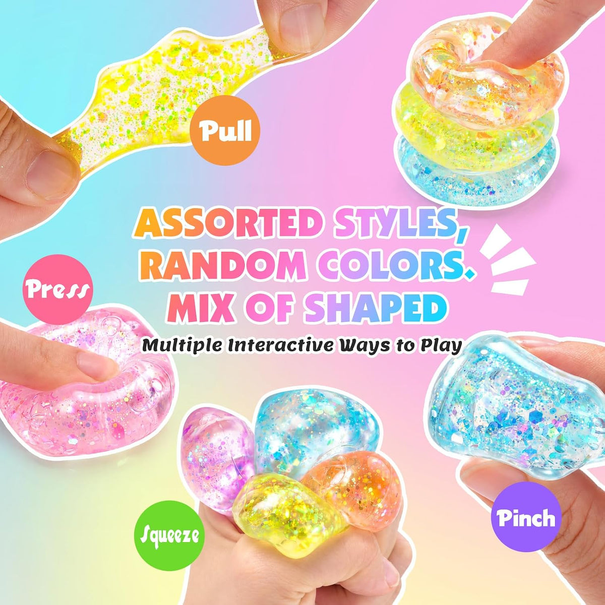 16 Pack Slow Rising Stress Balls，Textured Memory Soft Stress Ball – Fun for Kids & Family - 24 Pack Mini Stress Balls - image 2