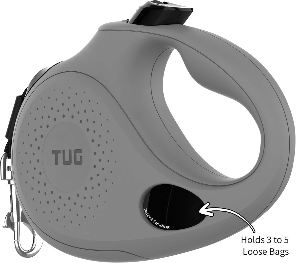 TUG Oval 360° Tangle-Free Retractable Dog Leash with Integrated Waste - Grey / Small - image 2