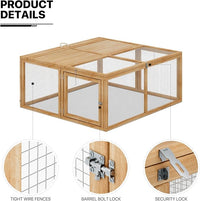 MoNiBloom Portable Chicken Run Rabbit Hutch Folding Chicken Cage Hen Coop for Indoor/Outdoor, Top and Side Opening Doors Small Animal Pet Playpen No Assembly Required Poultry Cage 45.5 x 42.5 x 20 in