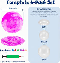3 Otters six 8.5 inch marble swirl playground balls with hand pump - view 2