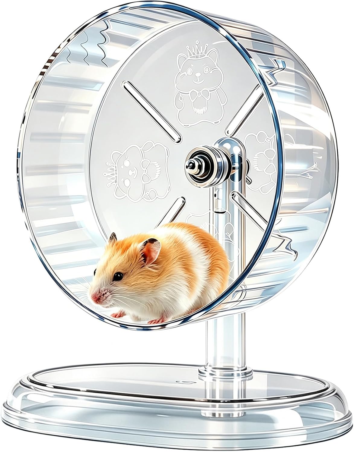 Hamster Wheel, Super Silent Hamster Exercise Wheels - Transparent / Ф7 inch