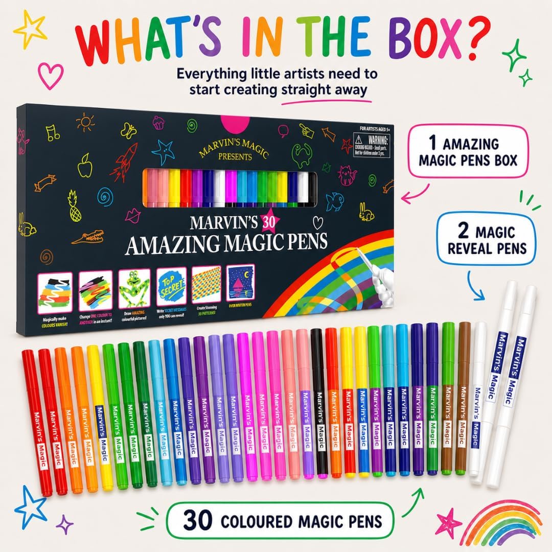 Marvin's Amazing Magic Pens 25 Pack, 2 Erasable Color-Changing - 30 Pens - image 3