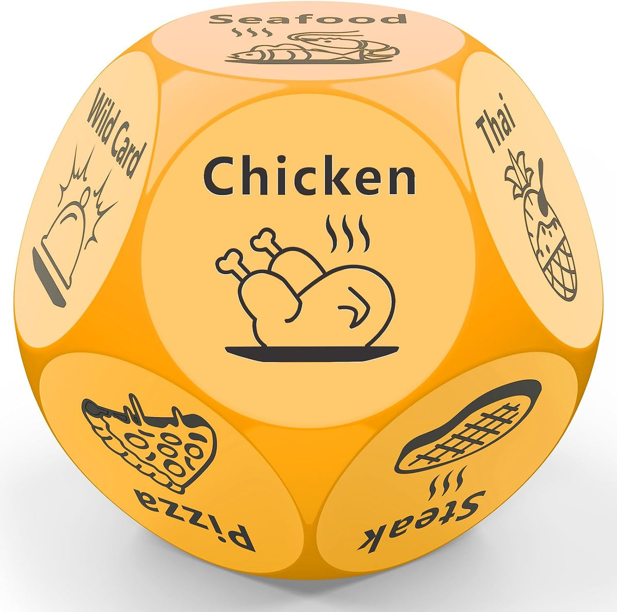 LLYZZ 12-sided food decision dice with engraved dinner options - view 4