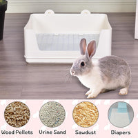VCEPJH Extra Large Bunny Litter Box for Cage - Pink - image 2