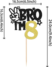 1 PCS Brother I'm 7 Cake Topper Glitter Star Happy 7th Birthday Cake - Gold 8th - image 2