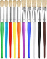YGAOHF 22 piece toddler paint brushes with round and flat tips and bright handles - view 3