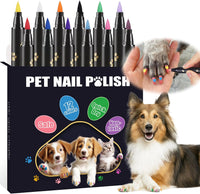 9 Colors Dog Nail Polish Pens Quick Dry, Dog Safe Nail Polish - 0 Fl Oz (Pack of 12)