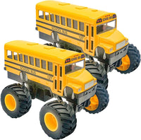 ArtCreativity 5 inch yellow diecast monster school bus pullback toy with big tires - view 2