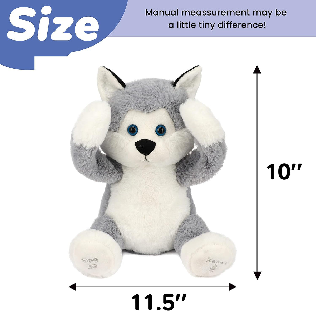 Hopearl Peek A Boo Cow Interactive Repeats What You Say Plush Diary - Husky - image 2