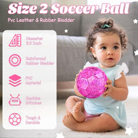 DLUGOPIS sparkling pink size 2 toddler soccer ball for ages 3 to 8 - view 11