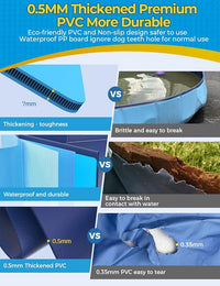 VISTOP Jumbo Foldable Dog Pool, Hard Plastic Shell Portable Swimming Pool for Dogs Cats and Kids Pet Puppy Bathing Tub Collapsible Kiddie Pool (77inch.D x 15.7inch.H, Blue)