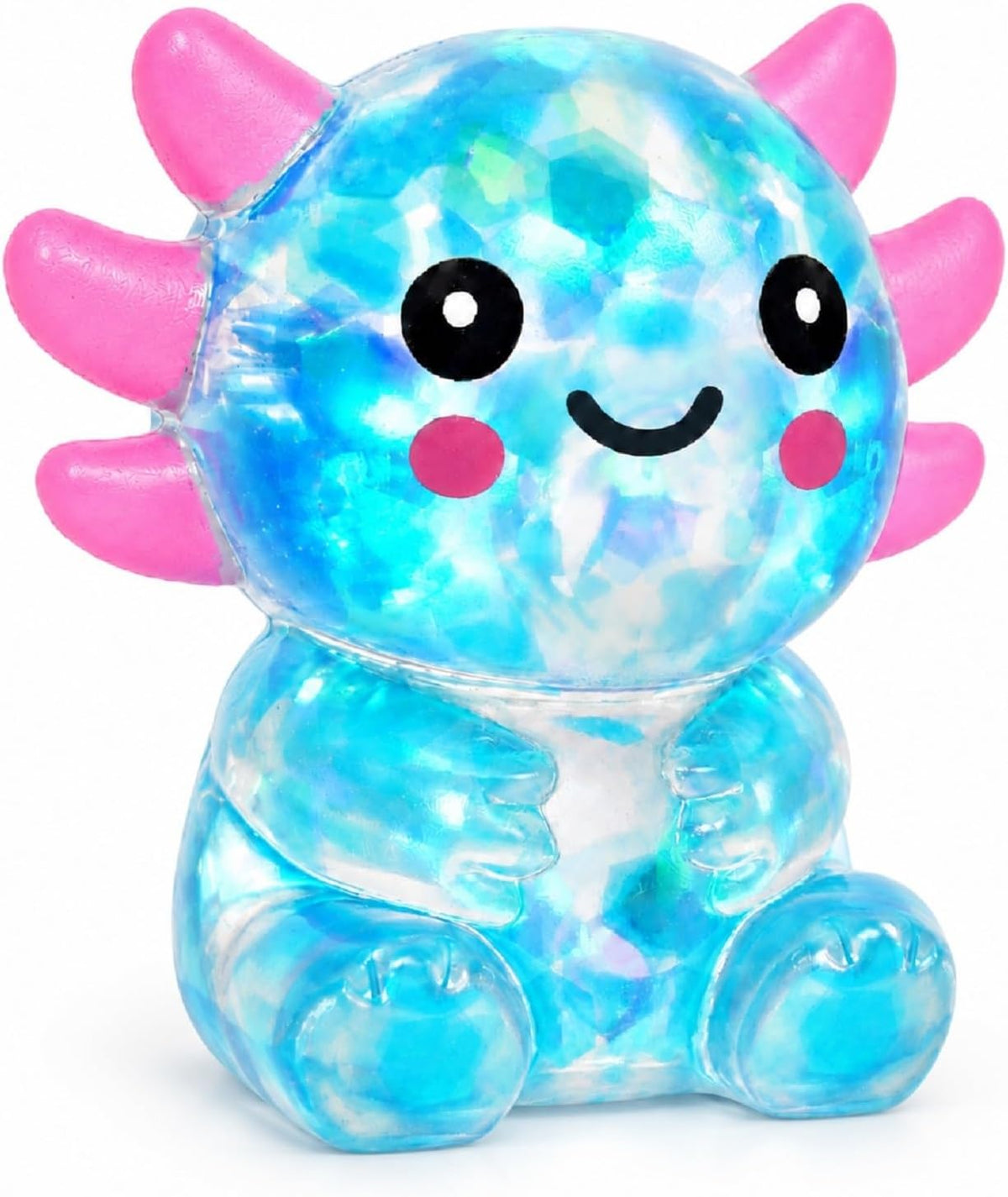 Ropuptl sitting axolotl squishy toy in purple, slow rising soft fidget - view 8