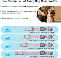 Waterproof Airtag Dog Collar - Nylon Collar with Durable Airtag Holder, Reflective&Anti-Lost with Safety Metal Buckle, Soft Padded Adjustable for Small Medium Large Dogs Pink M