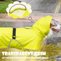 Dog Raincoat for Medium Dogs, Dog Rain Jacket with Clear Hooded - Medium(Label Size:XXL) / Neon Green - image 2