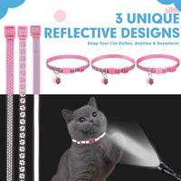 BINGPET Halloween Cat Collar Breakaway - Reflective (Pink) - image 2