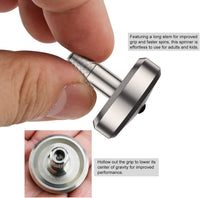 DjuiinoStar CNC machined stainless steel spinning top with ceramic tip and knurled grip - view 16