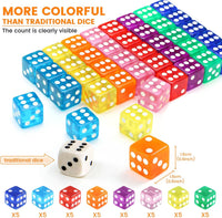 GWHOLE 40 Pieces 16mm Dice Set, 8 Translucent Colors – Fun for Kids & Family - image 2