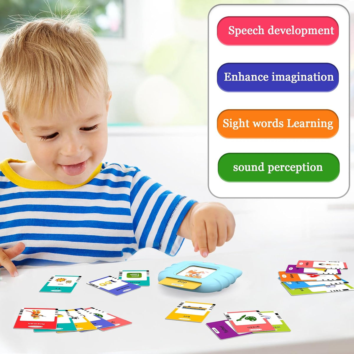 Startcan Talking Flash Cards for Toddlers 1 2 3 4 5 - 560 Dolch Sight Words: Abc, 0-100, Phrases- Pink - image 4