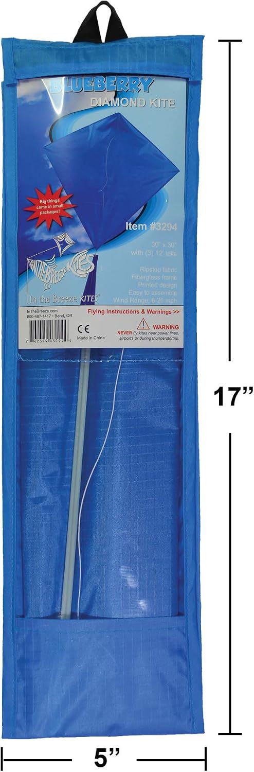 In the Breeze 3325, Coconut 30 Inch Diamond Kite, Solid White - Blueberry - image 4