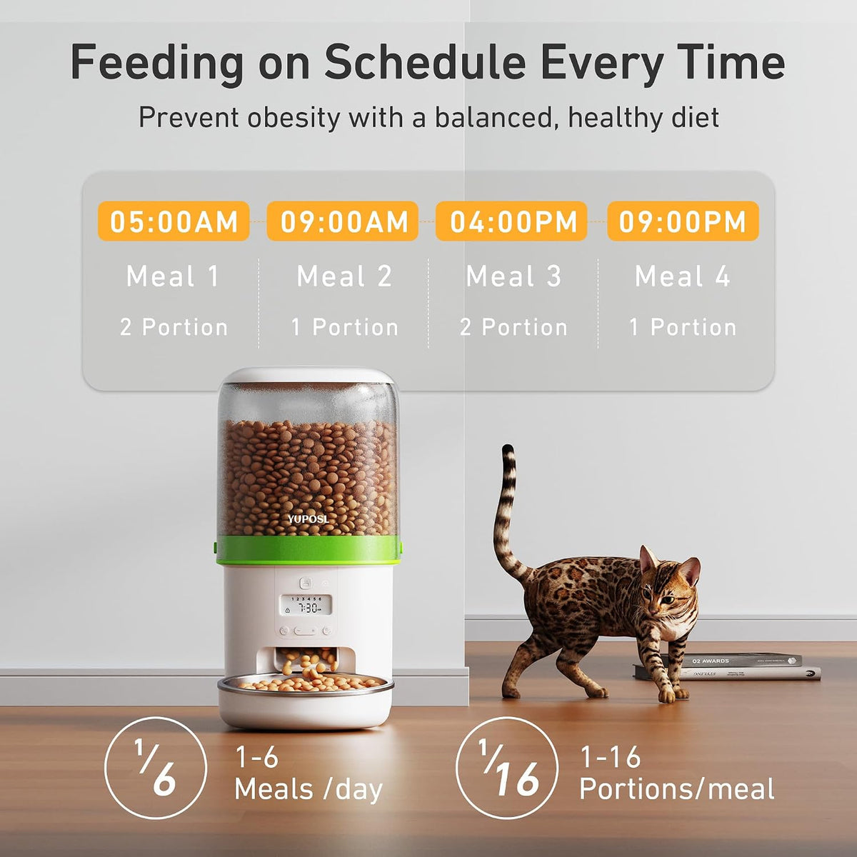Automatic Cat Feeder, Over 180-day Battery Life - 4L-Transparent / Basic - image 3