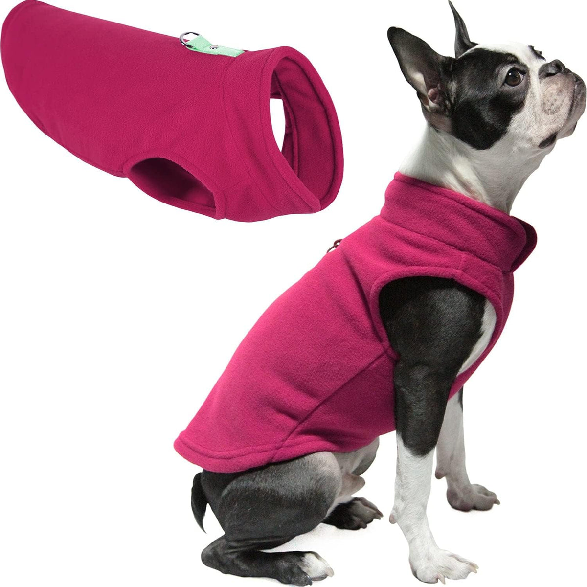 Gooby Fleece Vest Dog Sweater - Fuchsia / Small (Around 6-lb) - image 2