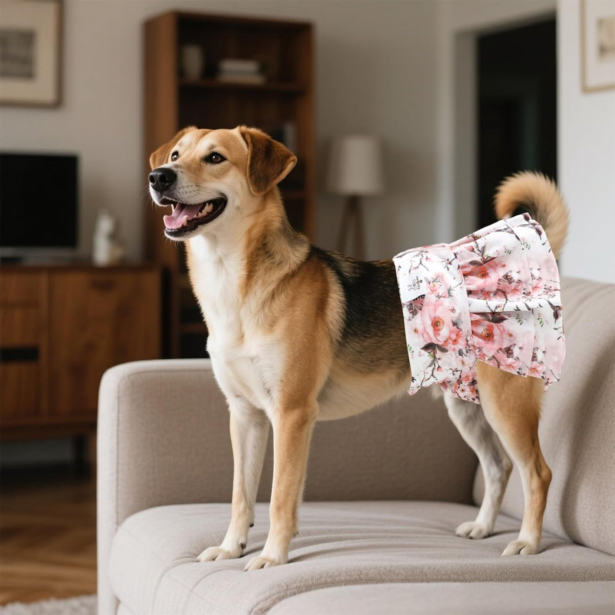 CuteBone Female Dog Diapers with Skirts 3 Pack Reusable Puppy Dresses - Birds&flowers skirts 3pcs / XS - image 4