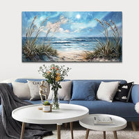 hyidecorart Large Wall Decor For Bedroom Framed Wall Art For Living Room Sunshine Ocean Scenery Painting Blue Sea Waves Wall Pictures Office Modern Canvas Prints Artwork Aesthetic Home Decorations