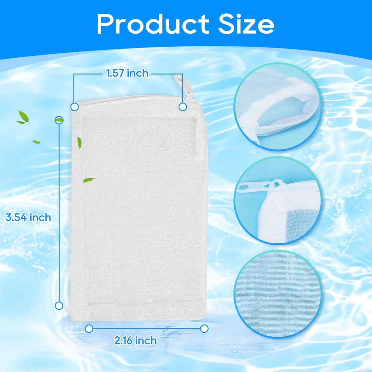 10pc Filter Media Bags for Aquarium - 2.4"x4" - 15pack / White - image 2