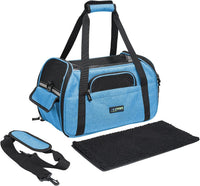 JESPET Soft-Sided Airline-Approved Dog & Cat Carrier Travel Bag – Essentials for Cats - 19.0"L x 10.0"W x 13.0"H / Turquoise Blue - image 4