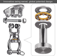 SELEWARE Silent Bearing Swivel Swing Hanger Stainless Steel Swing - Silver: 360° Bearing Swing Hanger ( 1 Pack ) - image 2