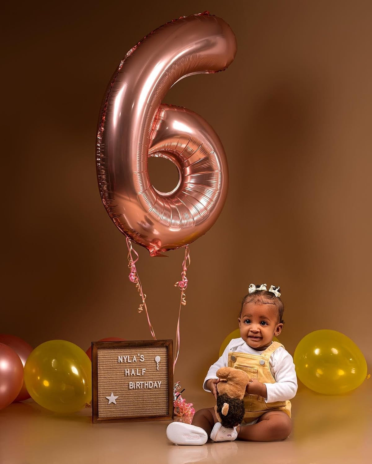 Navy Blue 1 Balloon, Number Balloon 40 Inch - Rosegold / Number 16 - image 3
