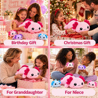 TOYSYM Seal Plush with 4 Babies - Pink Axolotl - image 3