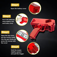 Gusil Money Gun Shooter Cash Cannon Bills Gun Make It Rain Toy Gun - Red - image 4