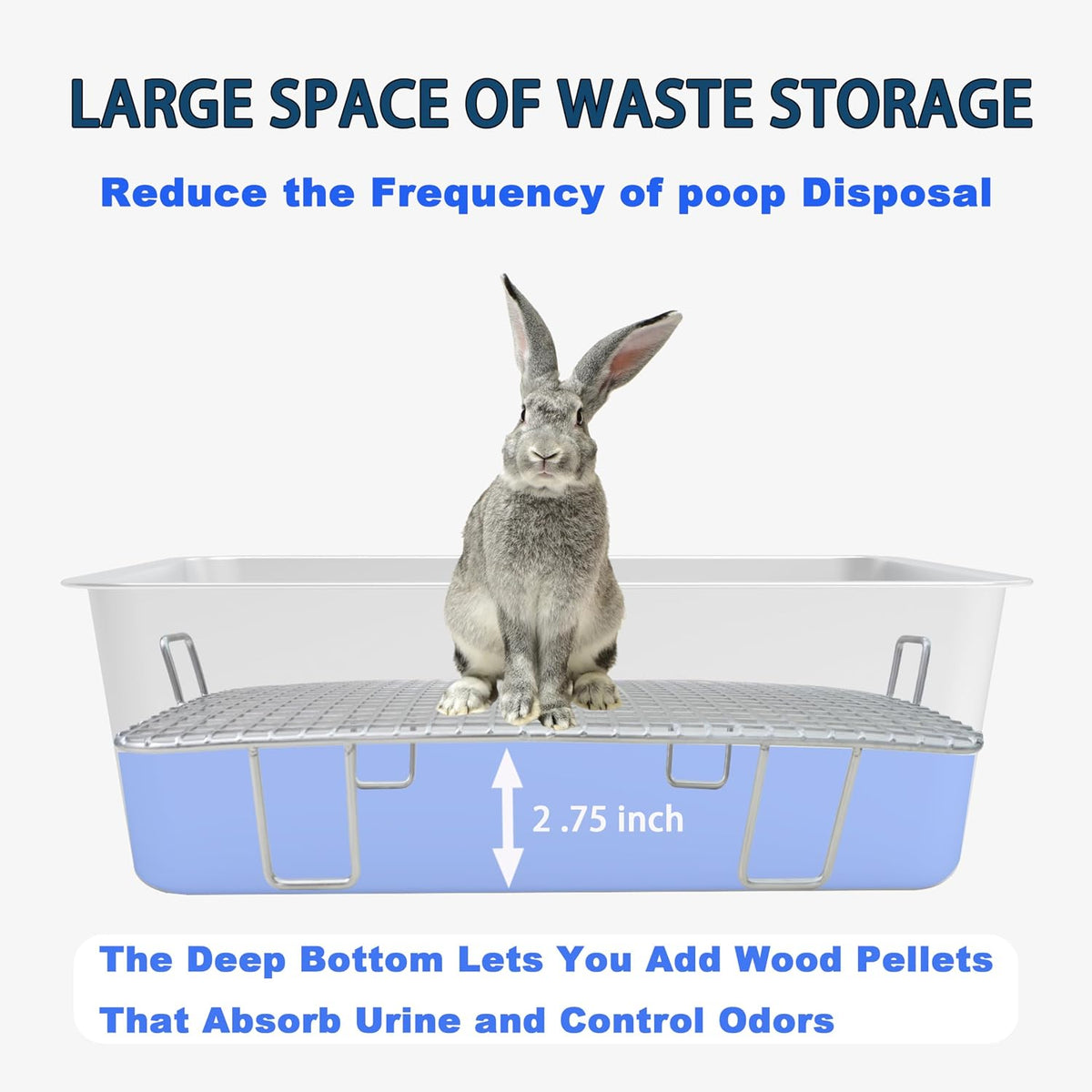 Large Stainless Steel Rabbit Litter Box - Large - image 4
