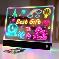 16" Rechargeable LED Drawing Board for Kids, 7 Colors - Black / 1PACK