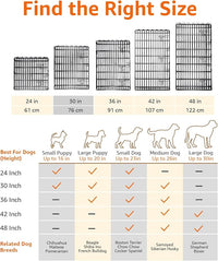 Amazon Basics Foldable Octagonal Metal Exercise Dog Playpen - Indoor/Outdoor, Single Door, Small (8 Panels, 24 x 30), Easy to assemble and store, 30" - Small, , Black