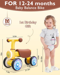 Balance Bike Toddler Outdoor Toys for 1 2 Year Old Girl Birthday Gifts – Fun for Kids & Family - Yellow - image 4