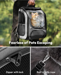 Pecute Cat Backpack Carrier, Large Space Cat Bubble Backpack - Gray / 12.6"L x 10.2"W x 16.5"H - image 4