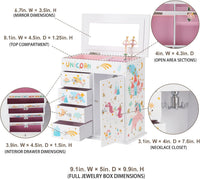 Jewelry Box for Girls 5-Layer with Swing Door Spinning Ballerina - White - image 4